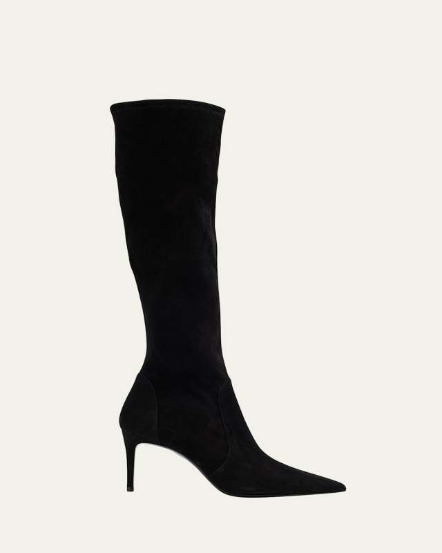 Stuart Power Suede Stiletto Knee Boots